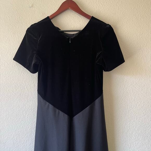 Vintage 70s Black Velour Top Maxi Evening Gown Gothic Witchy Dress Size medium - Picture 3 of 7